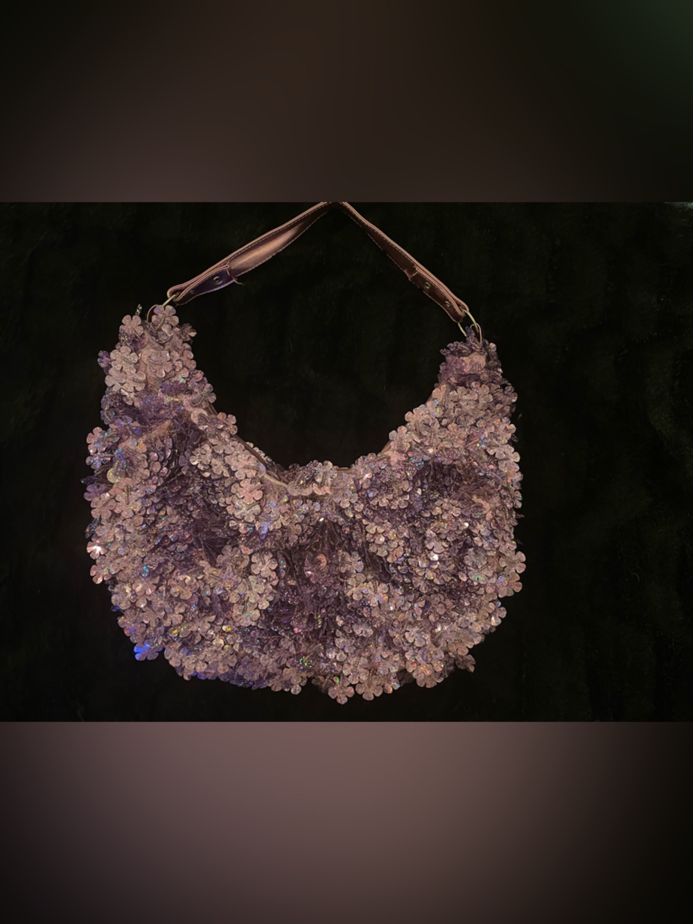Great Gatsby 14 Purple Sequin Shoulder Bag